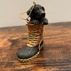 Vintage Laboratory Puppy Rain Duck Boot Christmas Ornament New With Tags Y2K